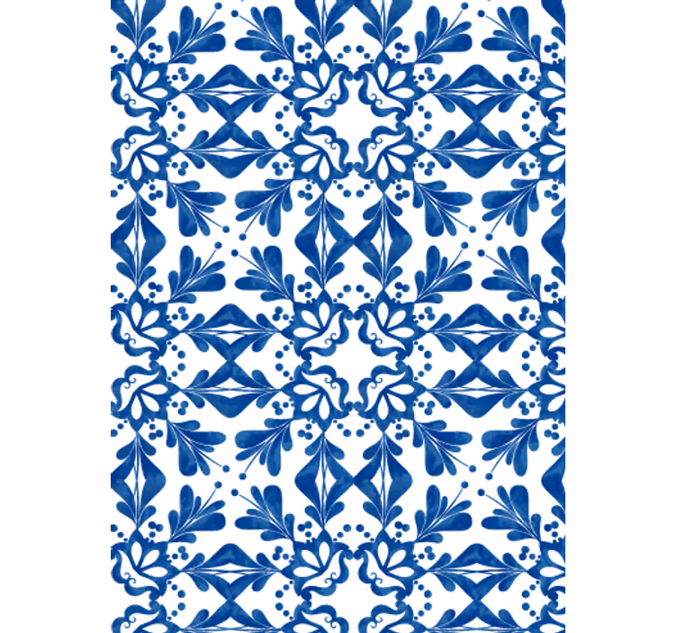 Papel pintado salón azulejo vintage azul - TenVinilo