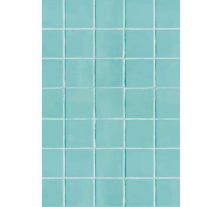 Papel pintado salón superficie azulejada turquesa - TenVinilo