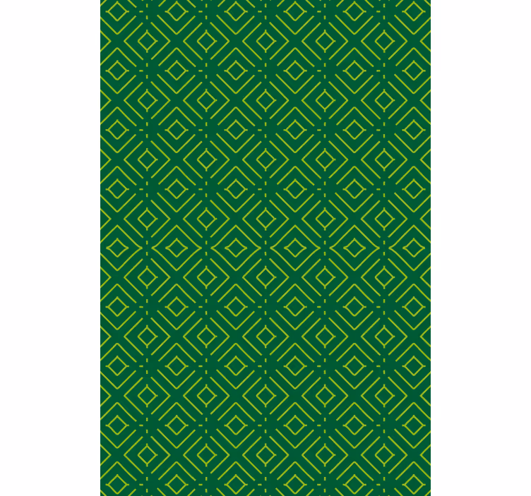 Papel pintado salón patrón geométrico verde - TenVinilo