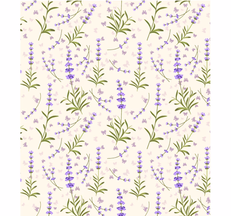 Papel pintado salón patrón floral lavanda - TenVinilo