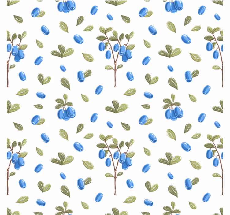Papel pintado salón patrón botánico azul - TenVinilo