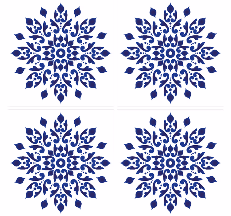 Papel pintado azulejos azulejo clásico redondo - TenVinilo