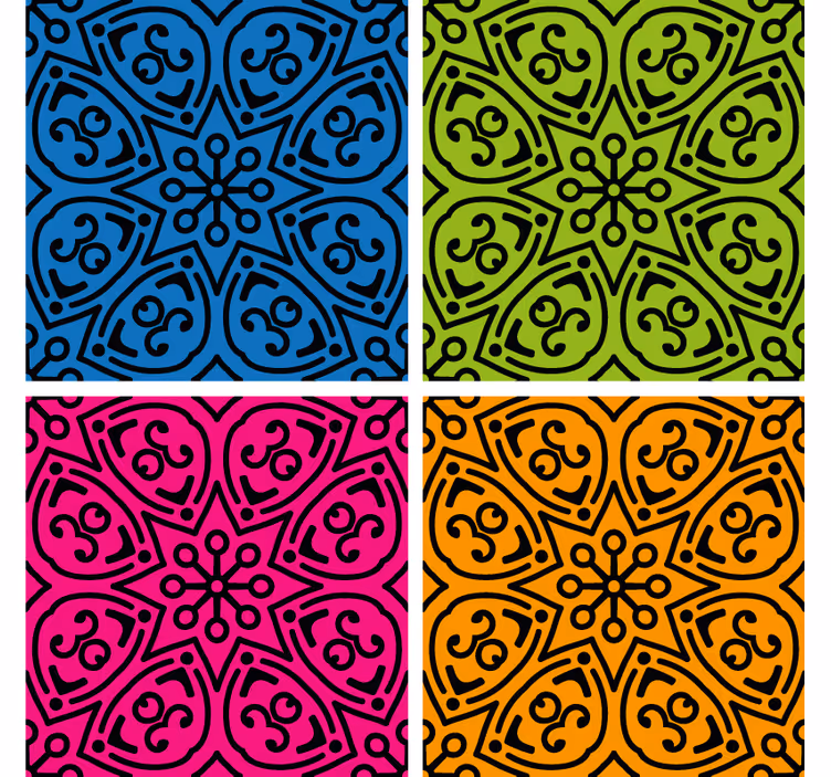Papel pintado azulejos patrones de mandala - TenVinilo