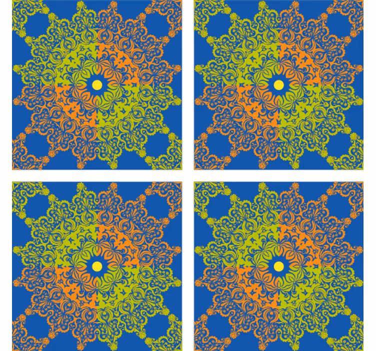 Papel pintado azulejos patrón mandala colorido - TenVinilo