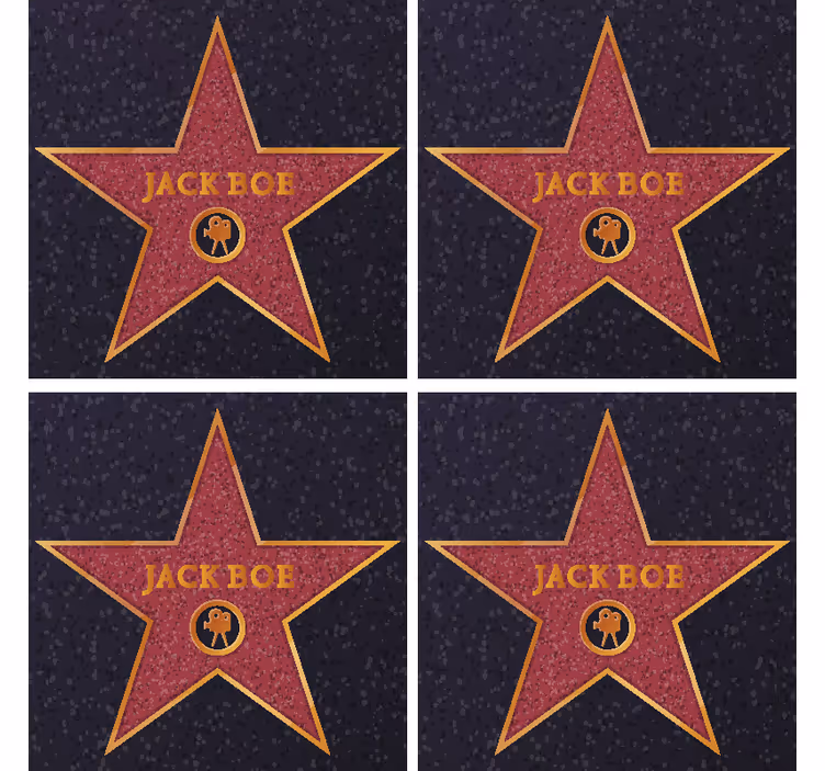 Papel pintado retro estrella de hollywood con nombre - TenVinilo