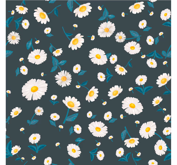 Papel pintado flores patrón de margaritas - TenVinilo
