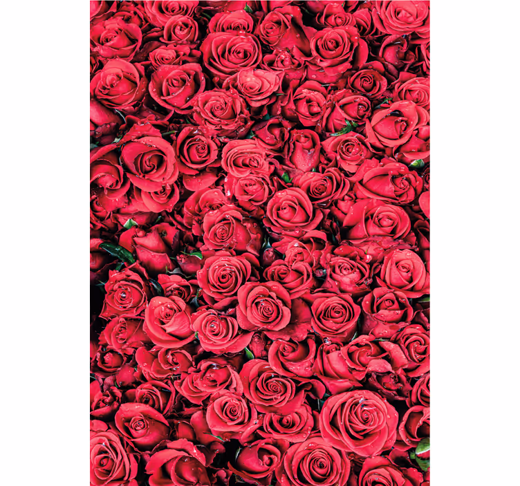 Papel pintado flores rojas con fondo texturizado - TenVinilo