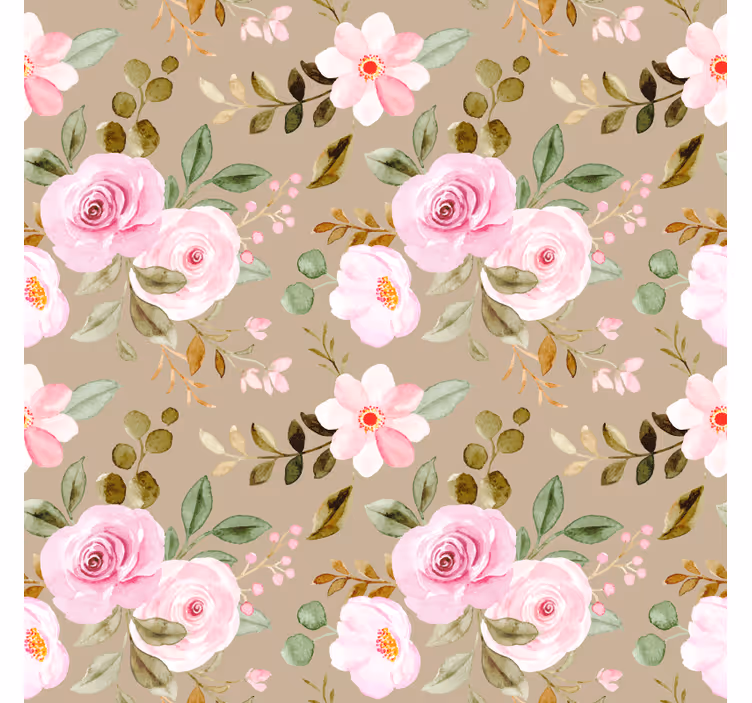 Papel pintado flores textura de rosas beige vintage - TenVinilo