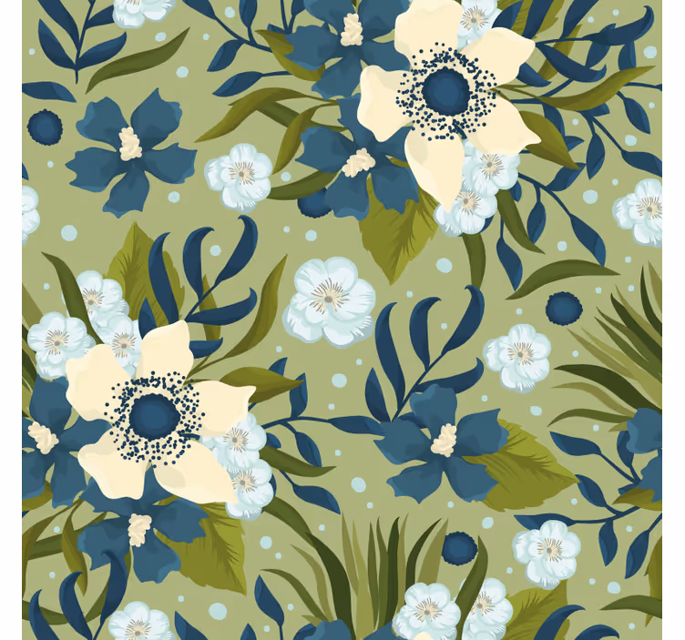 Papel pintado flores estampado floral veraniego - TenVinilo