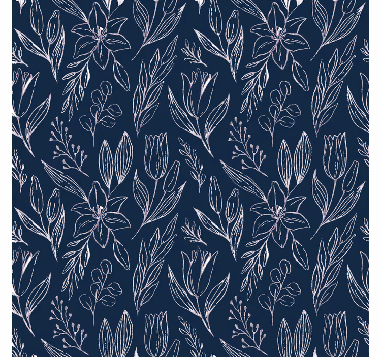 Papel pintado flores diseño floral lirios sin costura - TenVinilo