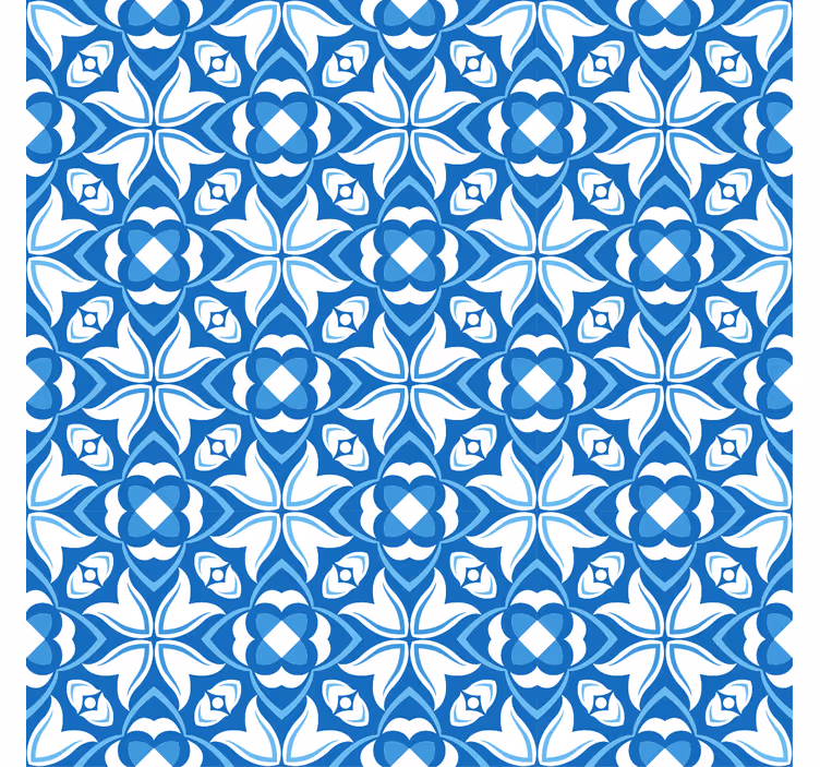 Papel pintado retro jarrón azul moderno estilo hampton - TenVinilo