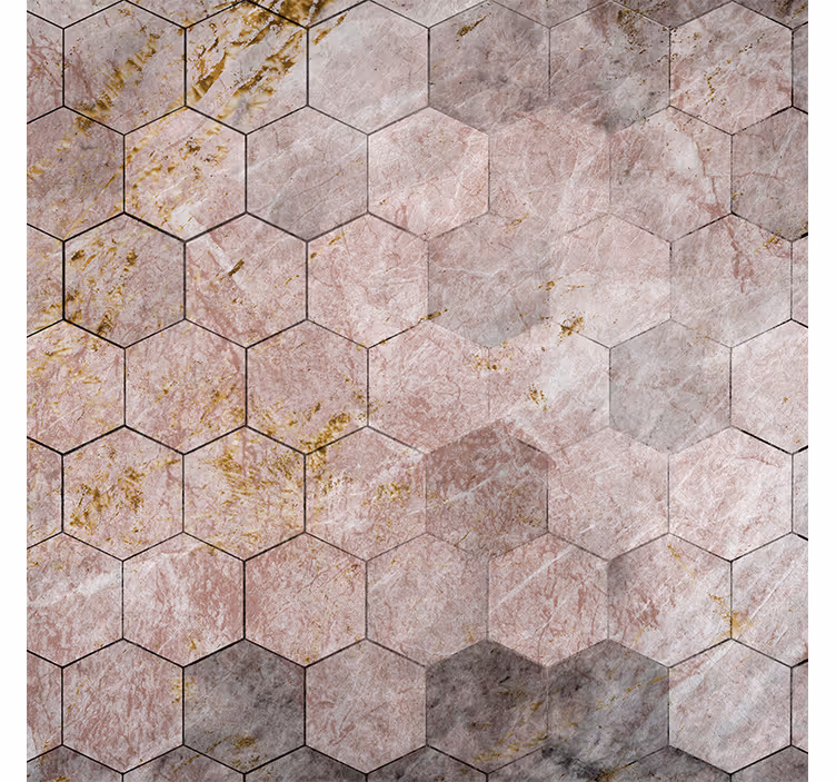 Papel pintado retro patrón hexagonal con efecto ombré - TenVinilo
