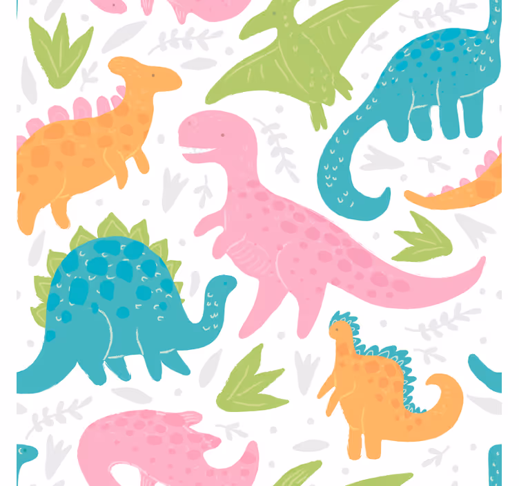 Papel pintado dinosaurios colores pastel - TenVinilo
