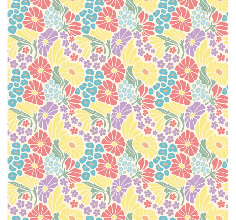 Papel pintado salón flores pastel - TenVinilo