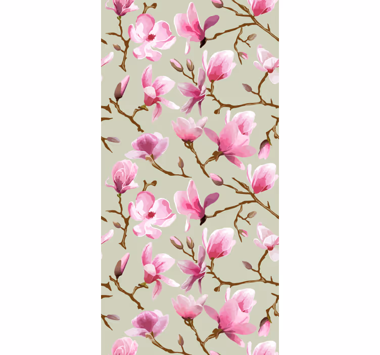 Papel pintado cocina flor de magnolia rosa - TenVinilo