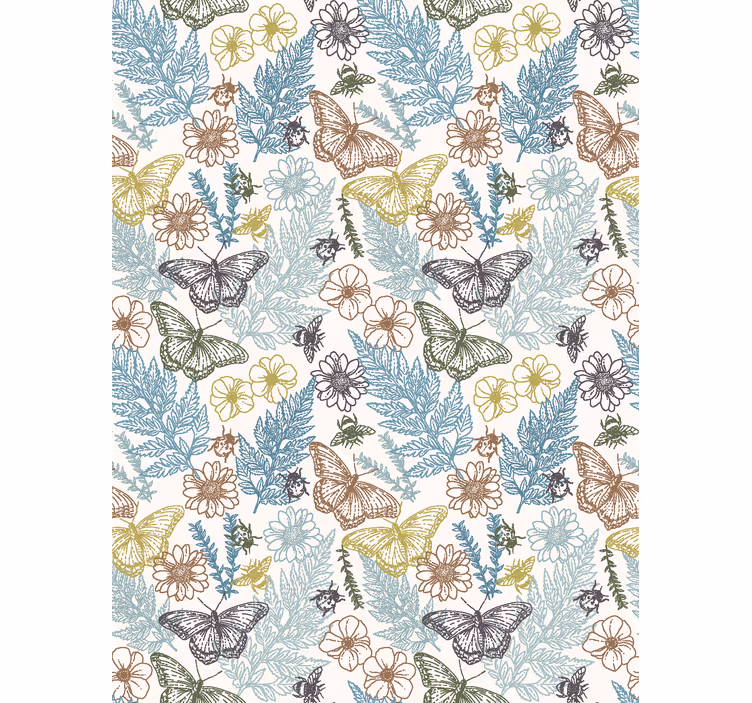 Papel pintado cocina flores vintage - TenVinilo