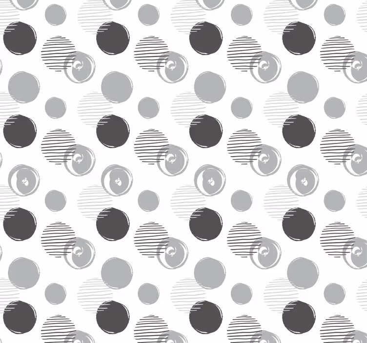 Papel pintado cocina patrón de círculos grises - TenVinilo