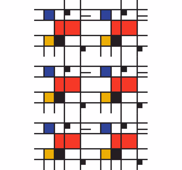 Papel pintado moderno arte geométrico de mondrian - TenVinilo