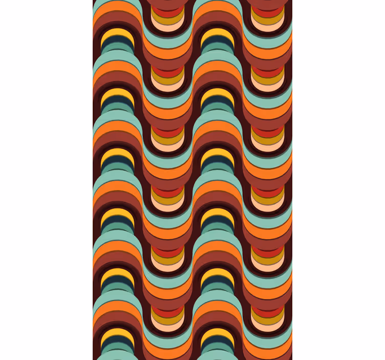 Papel pintado moderno patrón retro colorido - TenVinilo