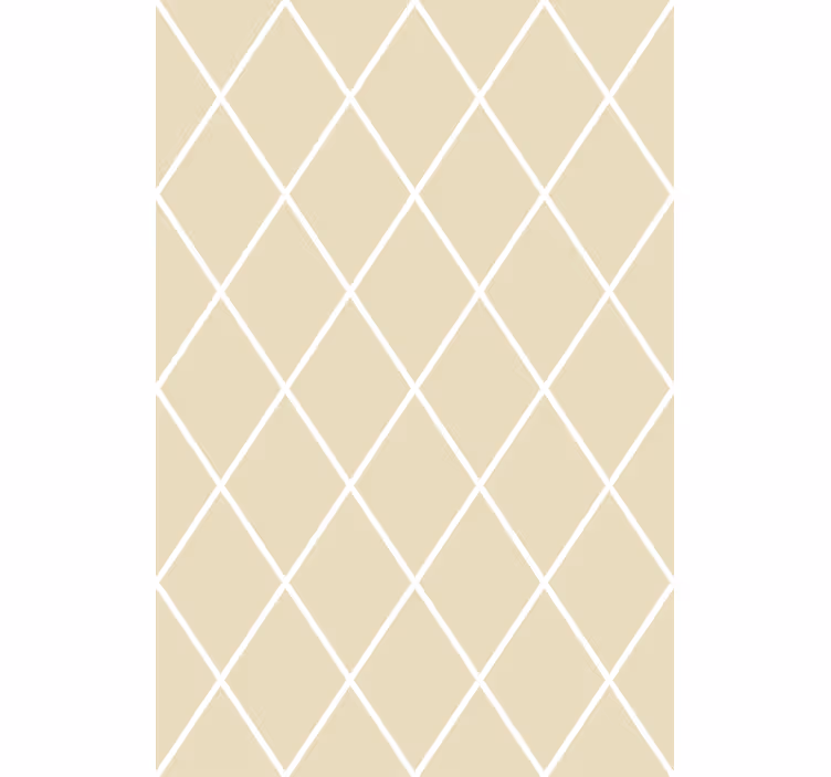 Papel pintado moderno patrón minimalista diamante crema - TenVinilo