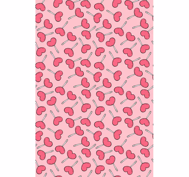 Papel pintado moderno lollipops en forma de corazón - TenVinilo