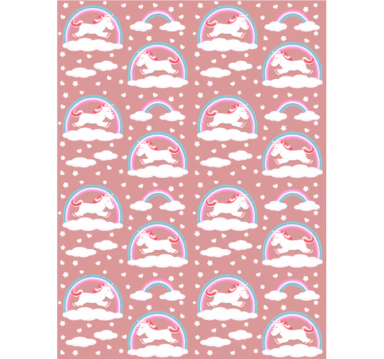 Papel pintado infantil tema de unicornio mágico - TenVinilo