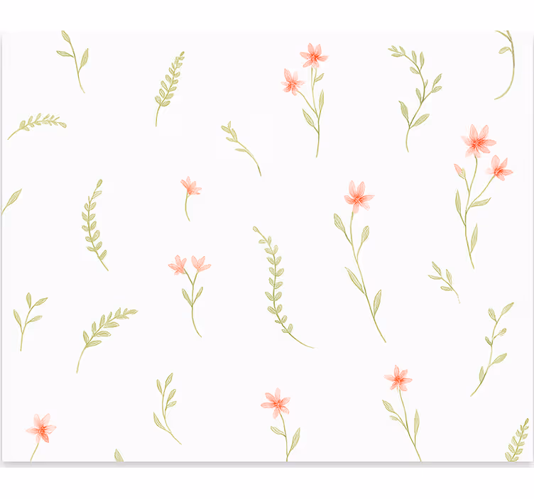 Papel pintado infantil flores de pradera pastel - TenVinilo