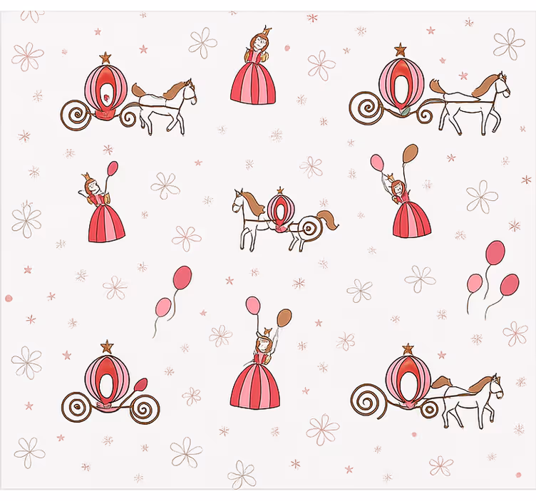 Papel pintado infantil princesa de cuento de hadas - TenVinilo
