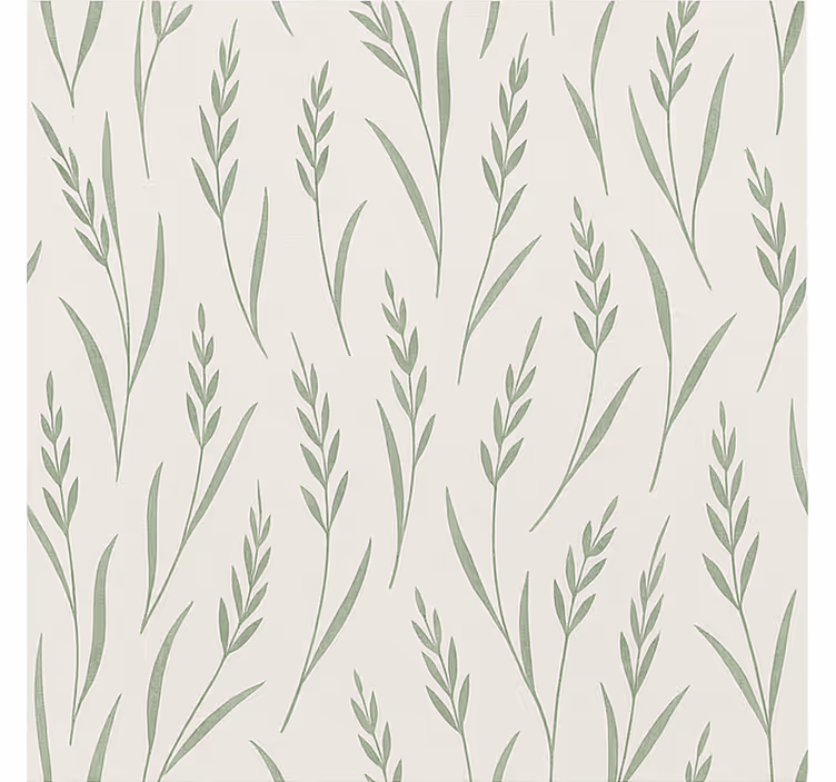 Papel pintado comedor estampado de hojas de trigo verde - TenVinilo