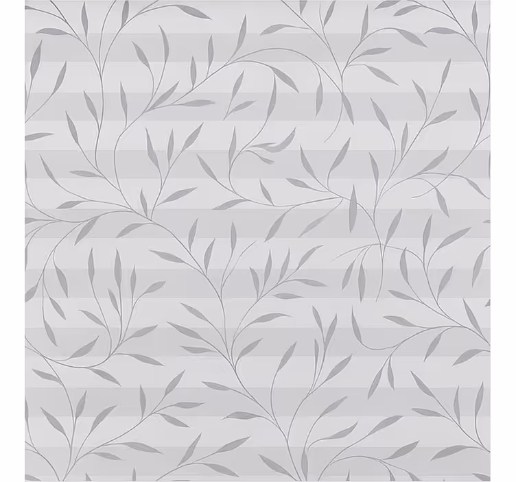 Papel pintado baño plantas blancas y grises - TenVinilo