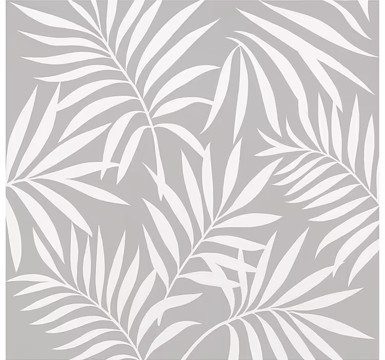 Papel pintado baño hojas elegantes grises - TenVinilo
