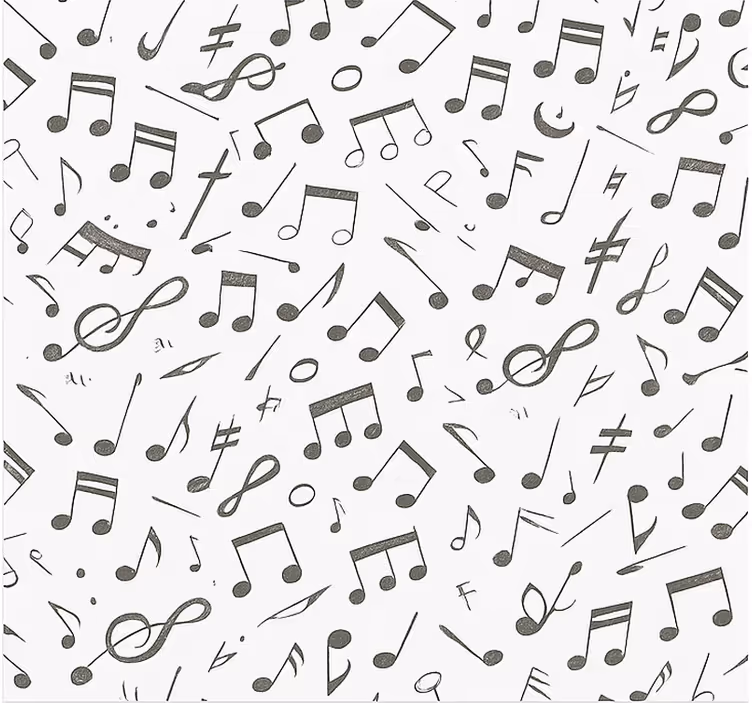 Papel pintado juvenil patrón de notas musicales - TenVinilo