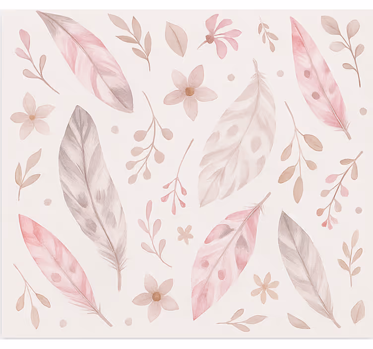 Papel pintado juvenil plumas rosas - TenVinilo