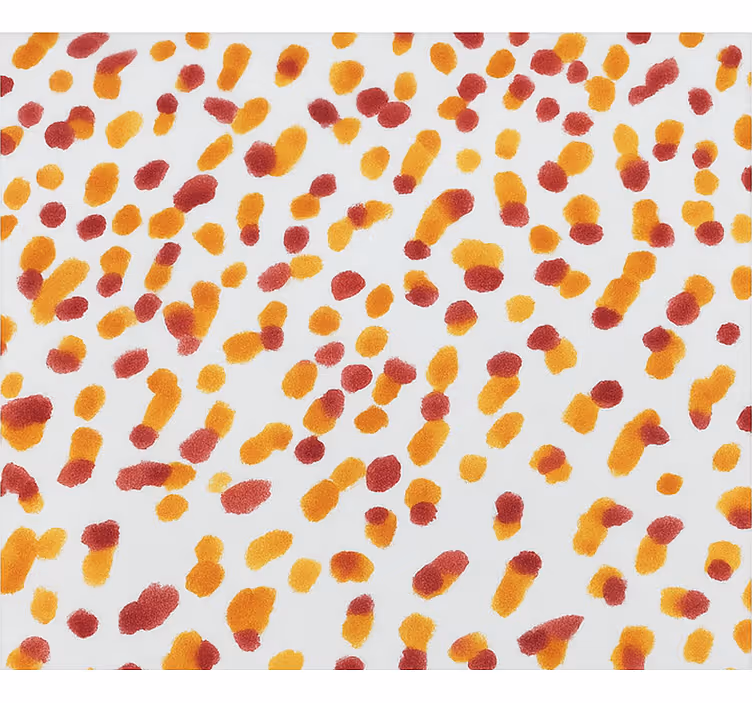 Papel pintado juvenil puntos naranjas y rojos - TenVinilo