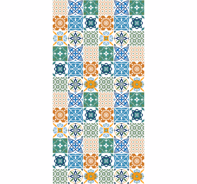 Papel pintado cocina mezcla de azulejos porcelánicos - TenVinilo