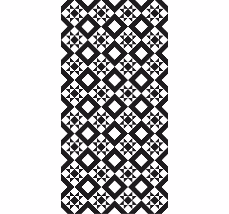 Papel pintado cocina azulejo geométrico blanco y negro - TenVinilo