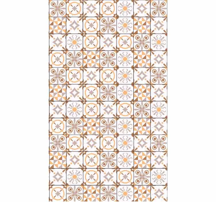 Papel pintado cocina alfombra vinílica cuadros marrones - TenVinilo