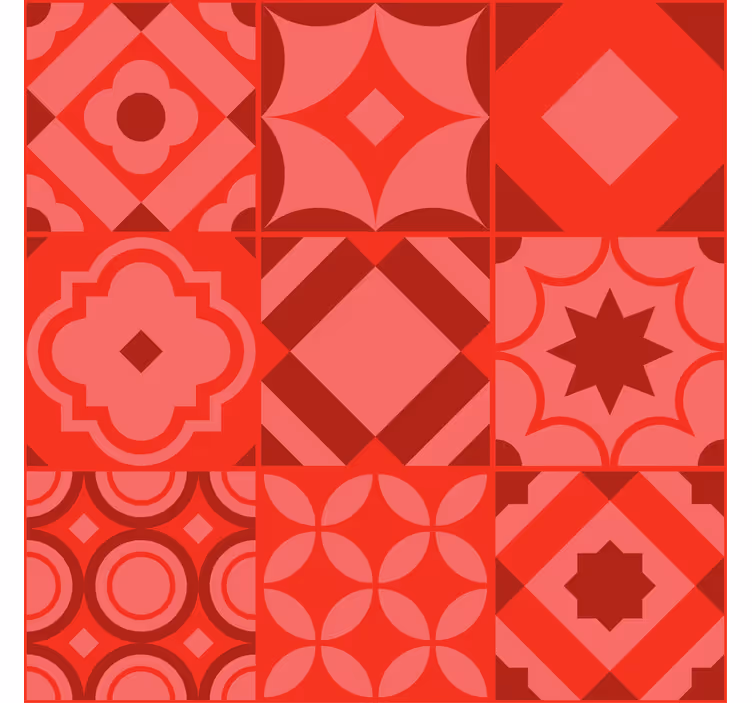 Papel pintado cocina azulejos rojos - TenVinilo