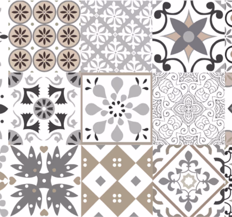 Papel pintado cocina mosaico gris - TenVinilo