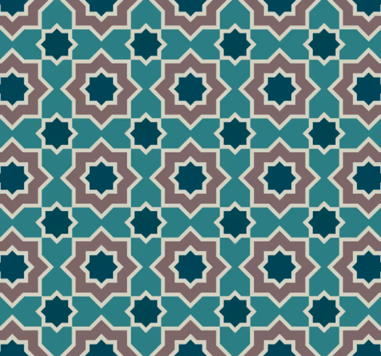 Papel pintado cocina formas turquesa y verde - TenVinilo