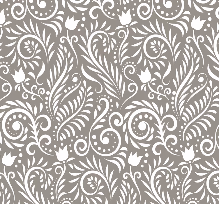 Papel pintado cocina hoja gris ruskin - TenVinilo