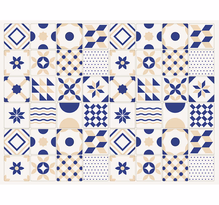 Papel pintado cocina estilo azulejo cerámico - TenVinilo