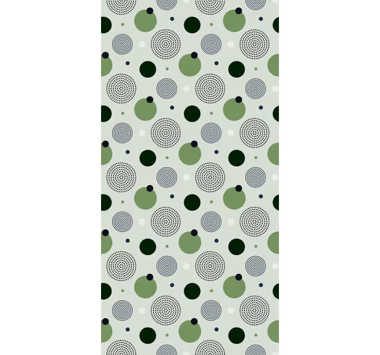Papel pintado cocina patrones circulares verdes - TenVinilo