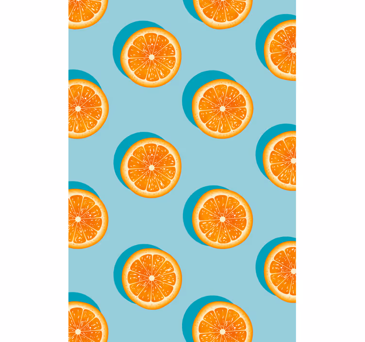 Papel pintado cocina motivo de rodajas de cítricos - TenVinilo
