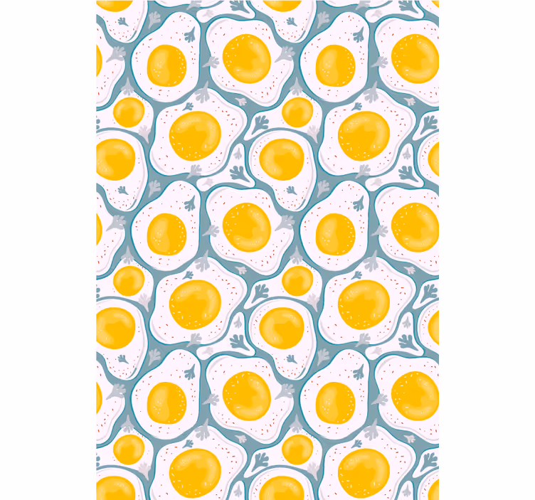 Papel pintado cocina patrón de huevos soleados - TenVinilo