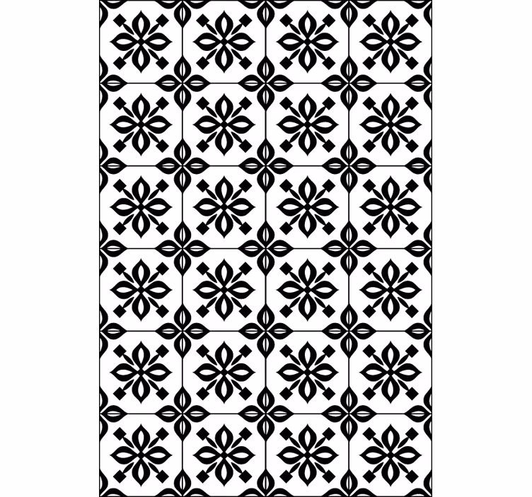 Papel pintado salón mosaico blanco y negro - TenVinilo