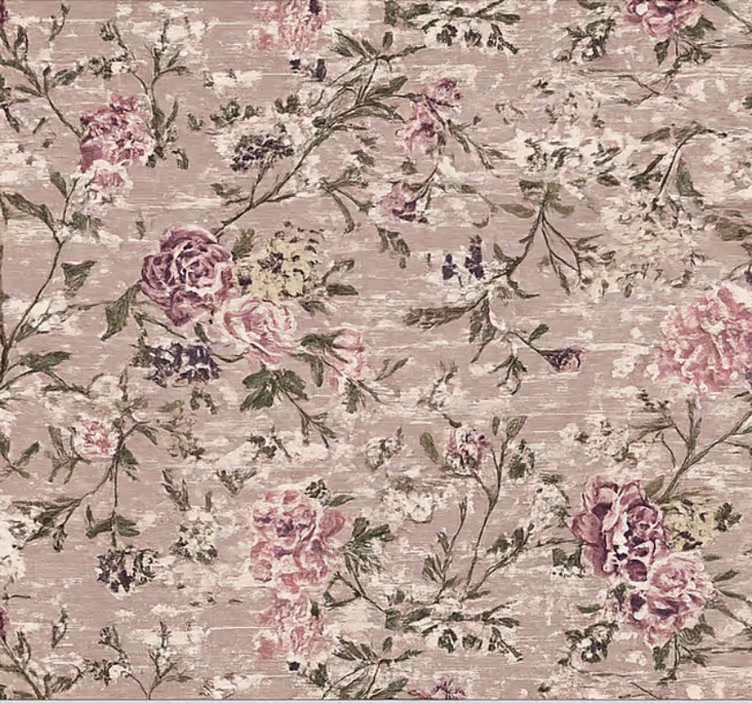Papel pintado salón floral vintage púrpura - TenVinilo