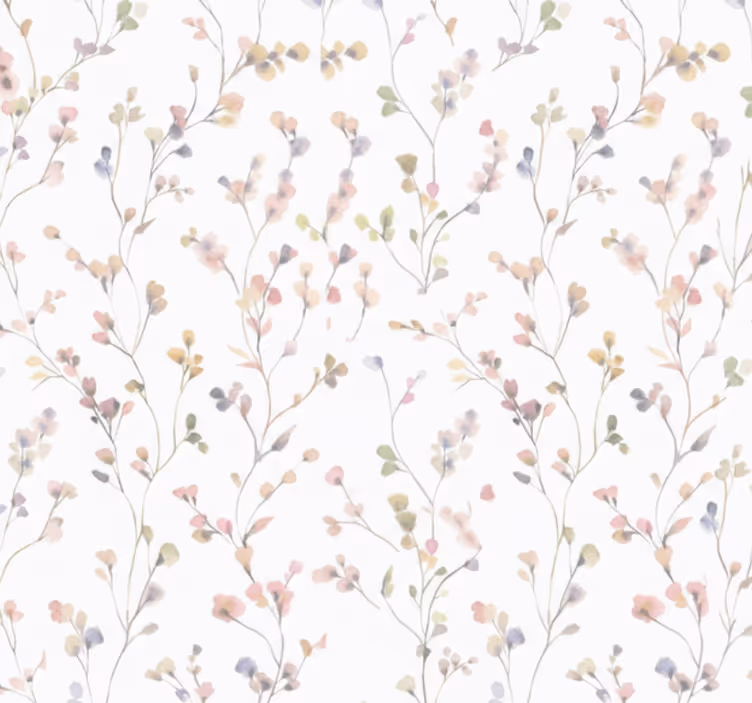 Papel pintado salón ramo de flores acuareladas - TenVinilo