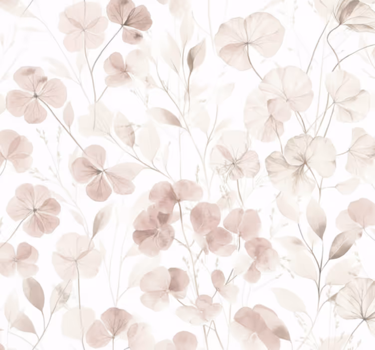 Papel pintado salón pétalos prensados en acuarela - TenVinilo