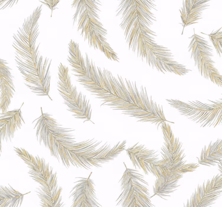 Papel pintado salón pluma gris flotante - TenVinilo